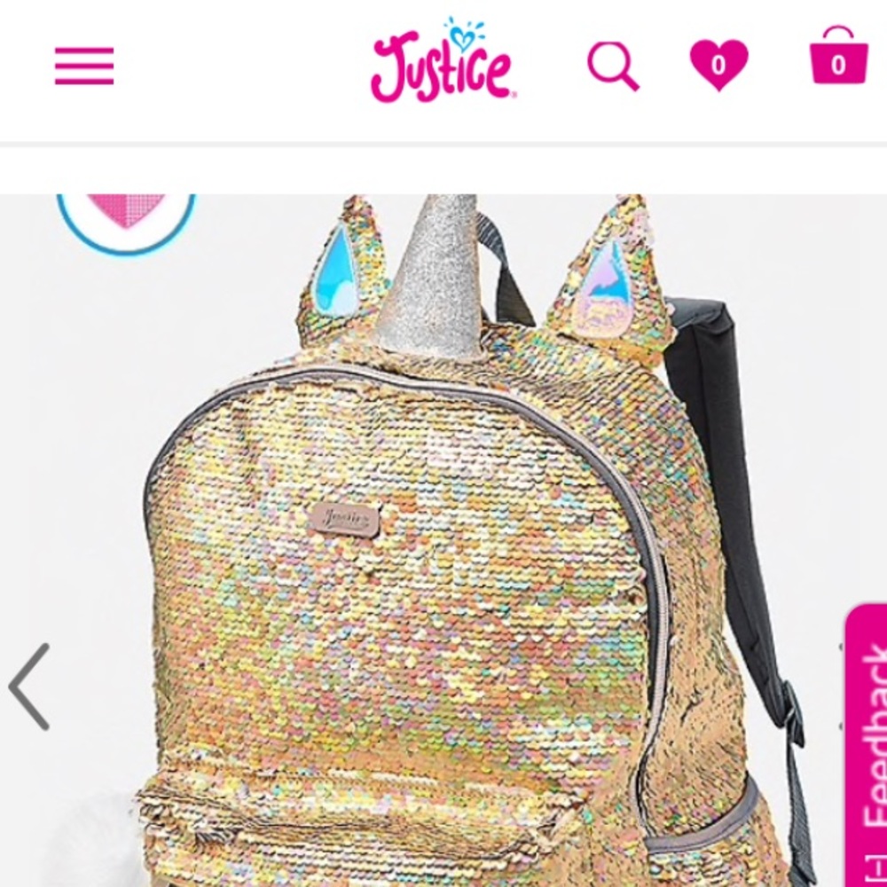 Justice Unicorn Sequin Backpack & Lunch Tote